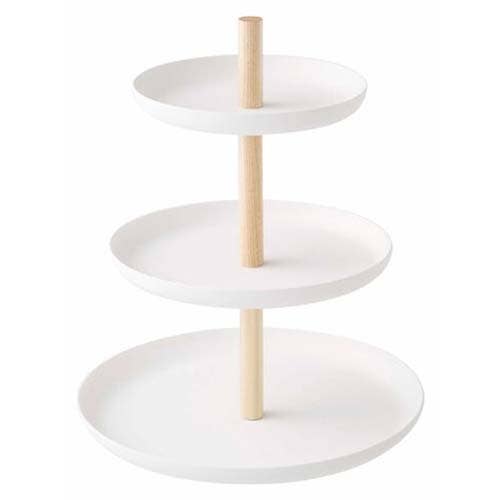 Tosca Tiered Serving Stand in White/Natural