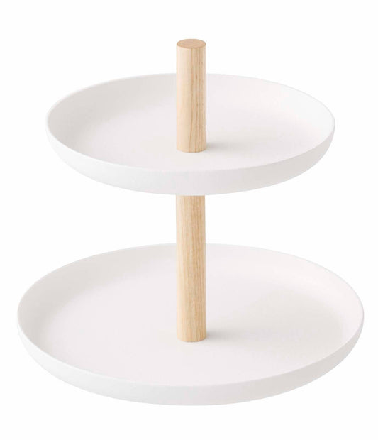 Tosca Tiered Accessory Stand in White/Natural