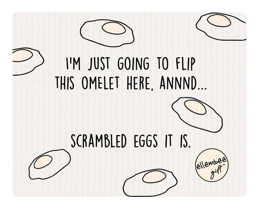 Flip This Omelet Scrambled Eggs Funny Saying Dishcloth