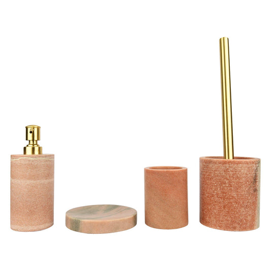 Vanity Pink Marble Bath Accessory Set