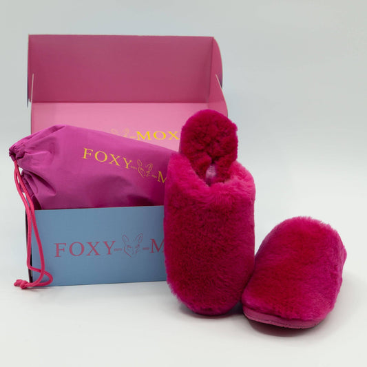 The Coco - Wool Slipper by Foxy Moxy in Fuchsia