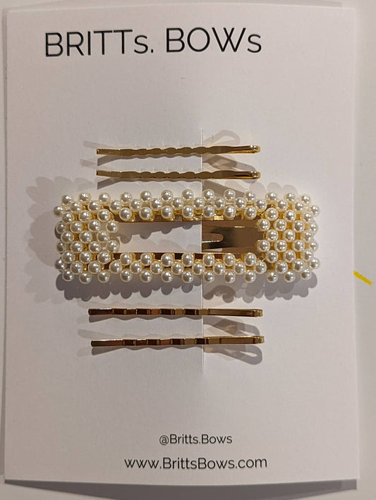 Pearl and Gold Hairclip