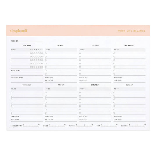 Work-Life Balance Planning Pad by Simple Self