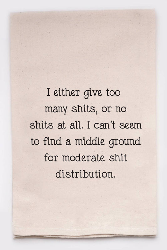 Shit Distribution Funny Kitchen Tea Towel