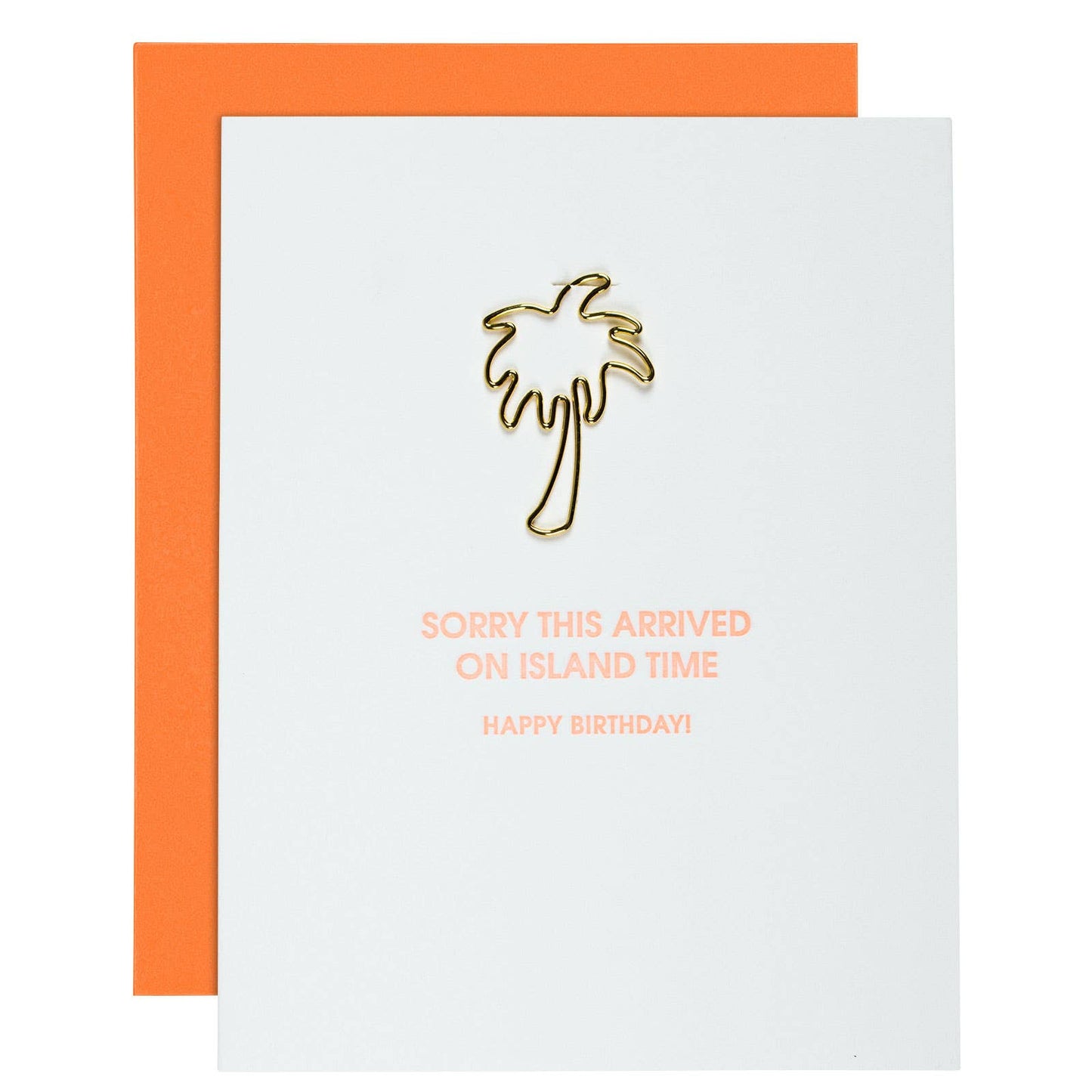 Island Time Birthday Palm-Birthday Palm Tree Paper Clip Card