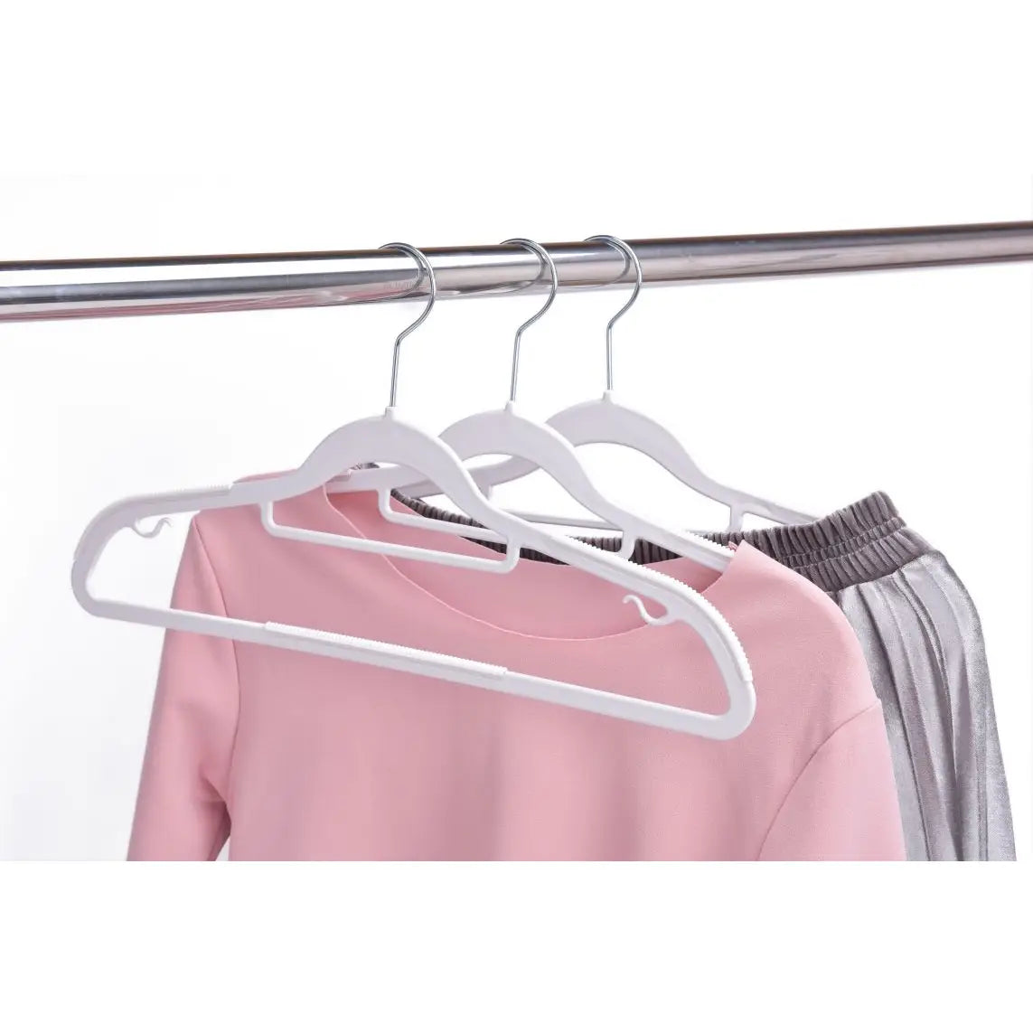 Space Saving Plastic Quality Shirt Hangers in White - Box of 25