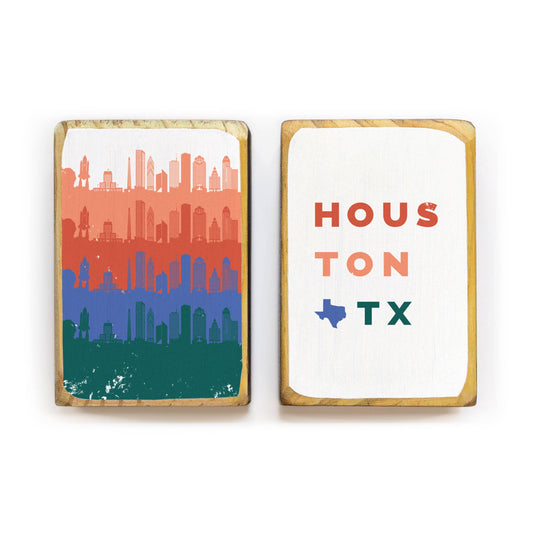 Houston, Texas, Retro Skyline - Bookends