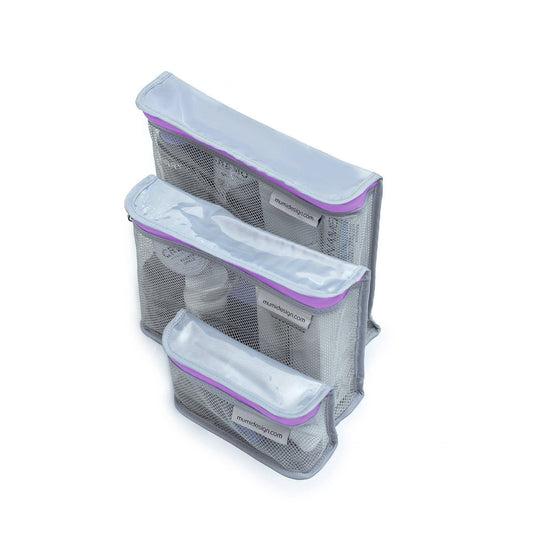 Travel Toiletry Cubes Bags Set of 3 - Purple