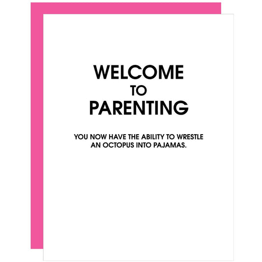 Welcome To Parenting Octopus Pajamas - Letterpress Card