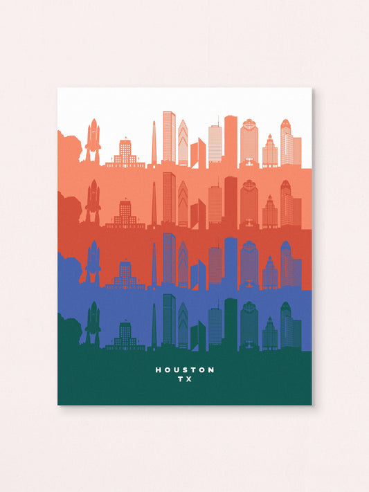 Houston, Texas, Skyline 8x10 Wall Art