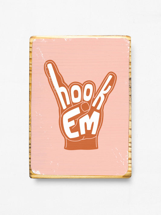 Hook 'em UT Austin - Wood Art