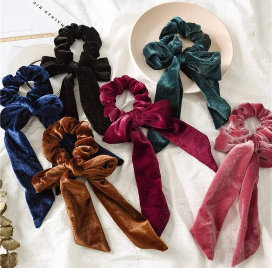 Velvet Women's Scrunchie with Bow