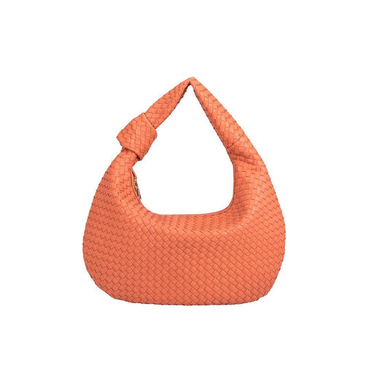 Brigitte Large Vegan Hobo Shoulder Bag in Peach