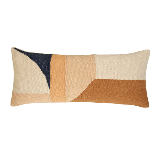 Geo Shapes Handcrafted Lumbar Pillow, Earth by Casa Amarosa