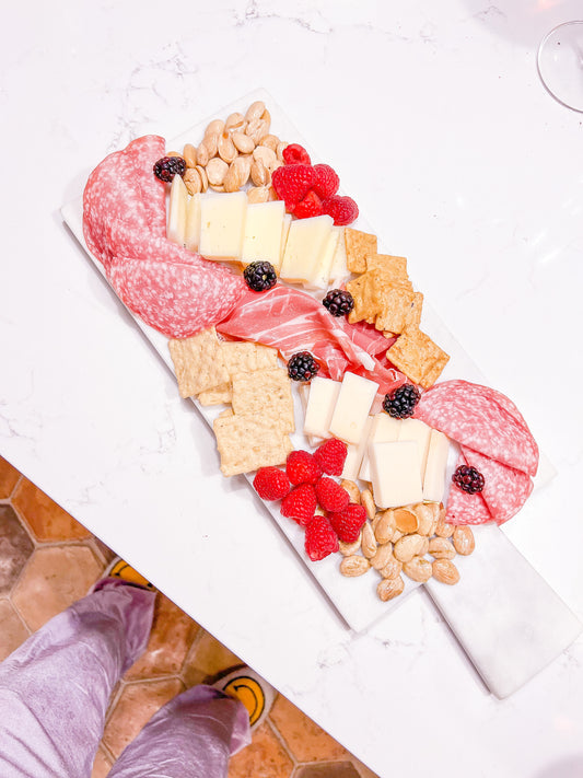 Polka Marble White Gold Dots Cheese Board