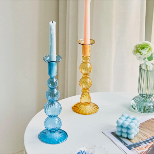 Retro Glass Candlestick