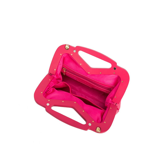 Angie Vegan Small Crossbody Bag in Fuchsia