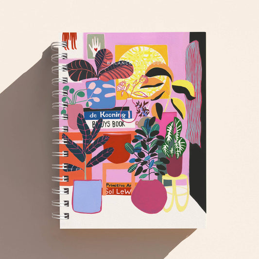 Balance Notebook - Cover by Mary Finlayson, Dekooning Beuys and Plants for Simple Self