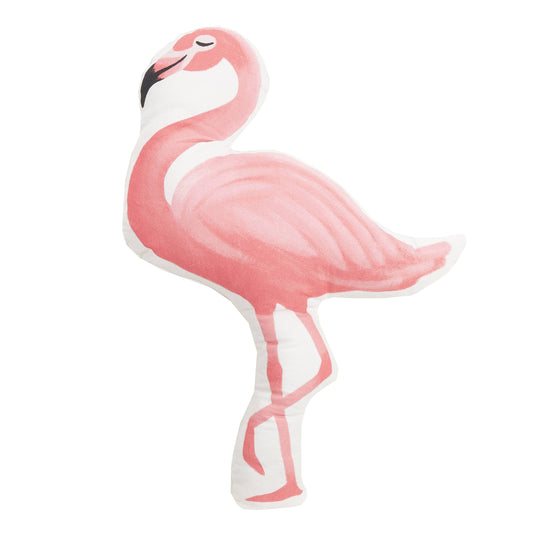 Flamingo Shaped Printed Pillow, Pink