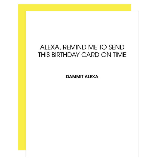 Dammit Alexa Letterpress Card