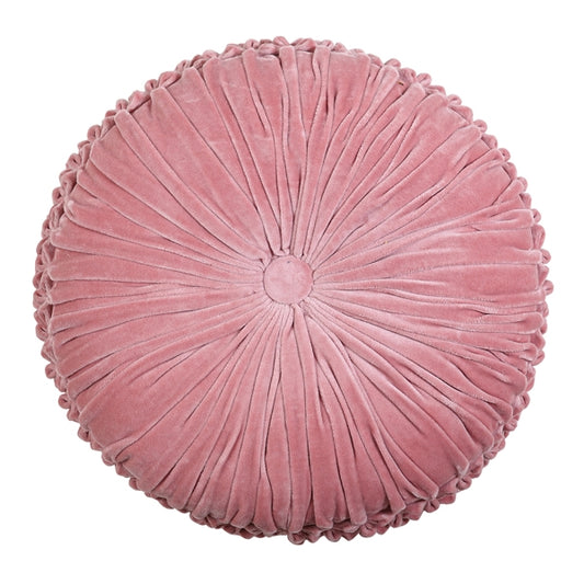 Velvet Round Handmade Pillow by Casa Amarosa - Blush