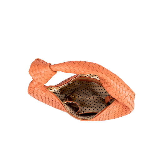 Brigitte Large Vegan Hobo Shoulder Bag in Peach