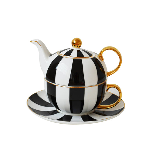 Stripy Tea For One Set