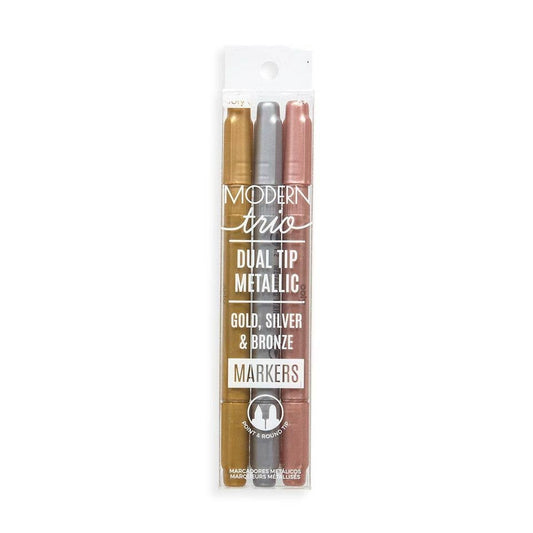OOLY Modern Trio Dual Tip Metallic Markers - Set of 3