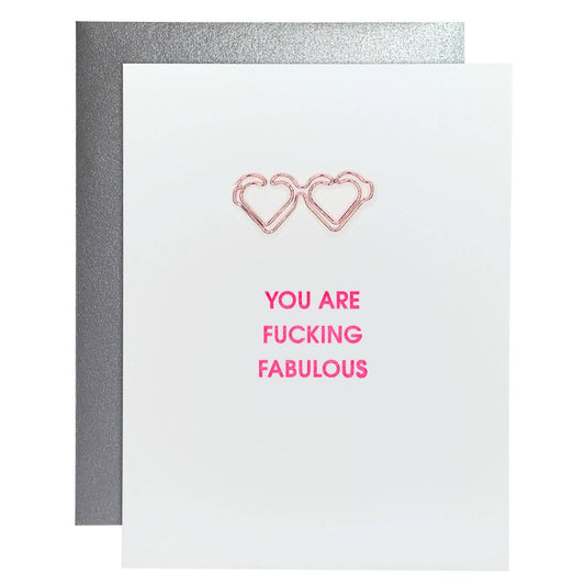 Fucking Fabulous Paper Clip Letterpress Card