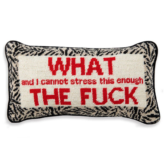 WTF Needlepoint Sassy Pillow