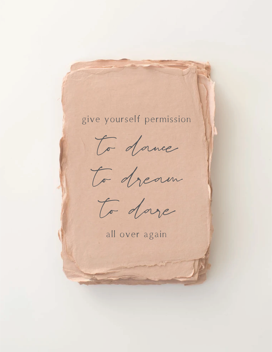 "Permission to Dance, Dream, Dare" Encouraging Greeting Card by Paper Baristas