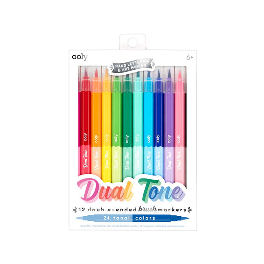 OOLY Dual Tone Double Ended Brush Markers - Set of 12
