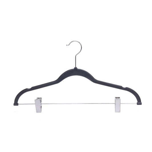 Black Plastic Budget Friendly Quality Hangers - Set of 10 Hangers