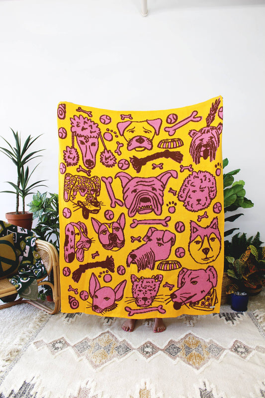 WOOF! Dog Knit Blanket