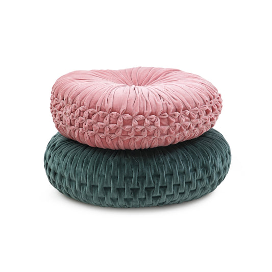 Velvet Round Handmade Pillow, Evergreen by Casa Amarosa