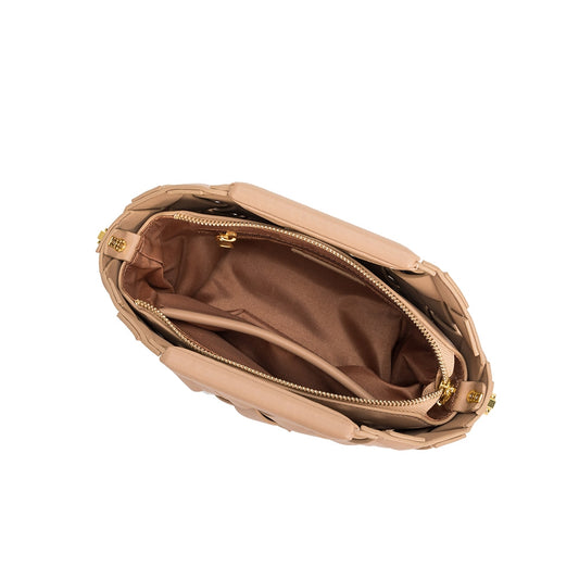 Irene Vegan Medium Crossbody Bag in Nude