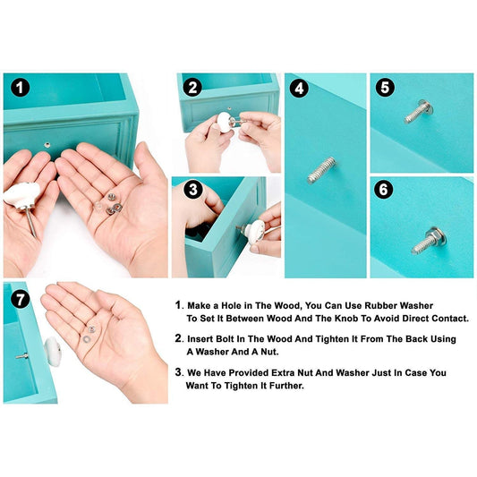 Ice Cream Ceramic Knobs - Set of 6