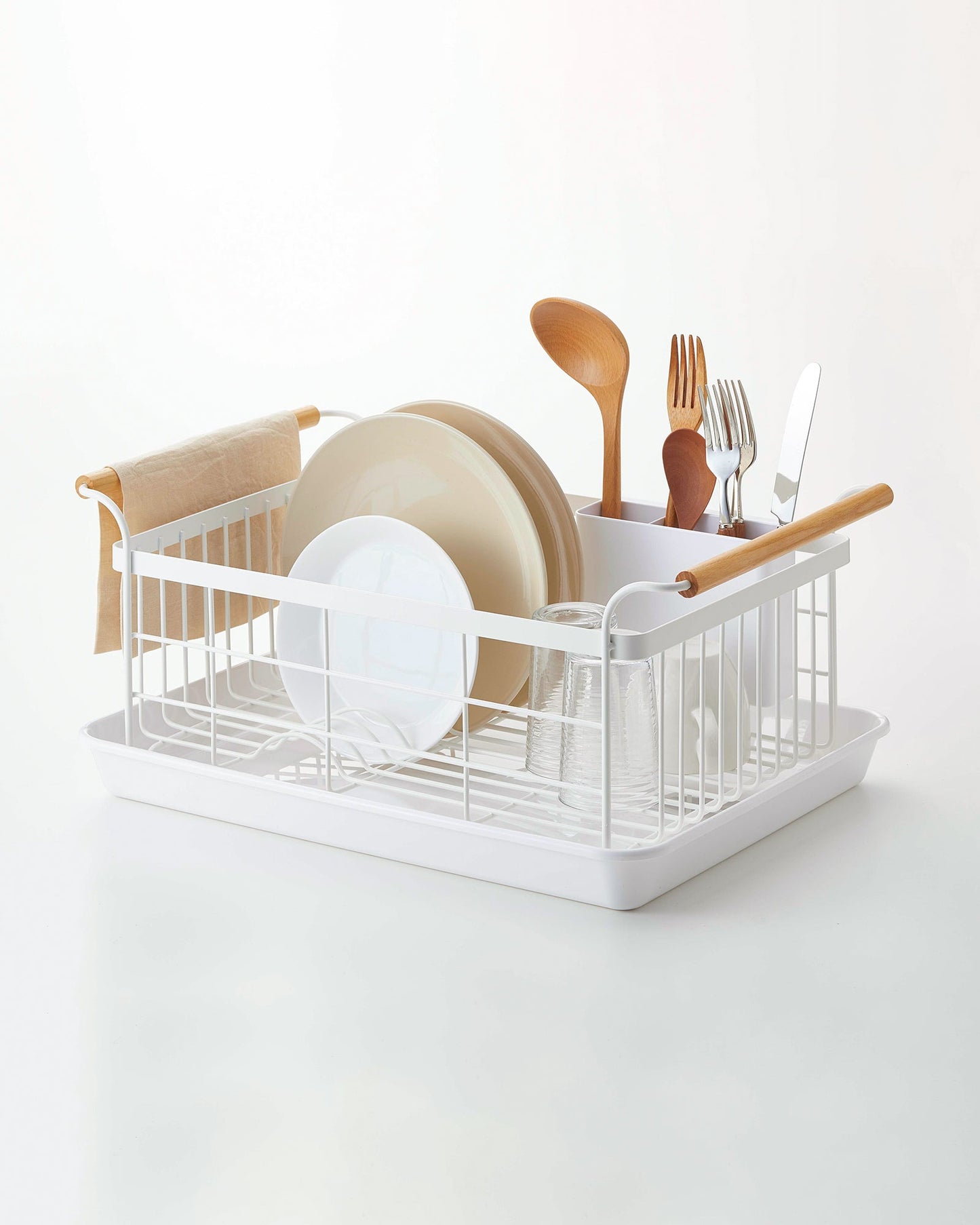 Tosca Dish Drainer Rack in White/Natural