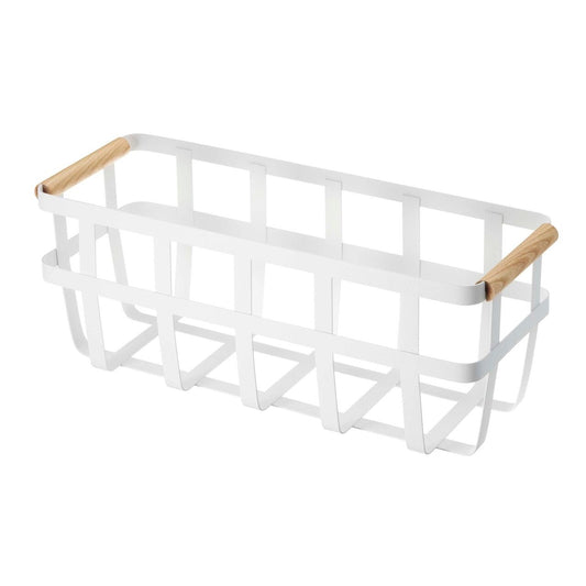 Tosca Slim Storage Basket in White/Natural