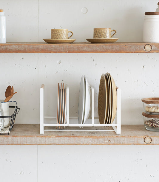 Tosca Plate Storage Rack Large in White/Natural
